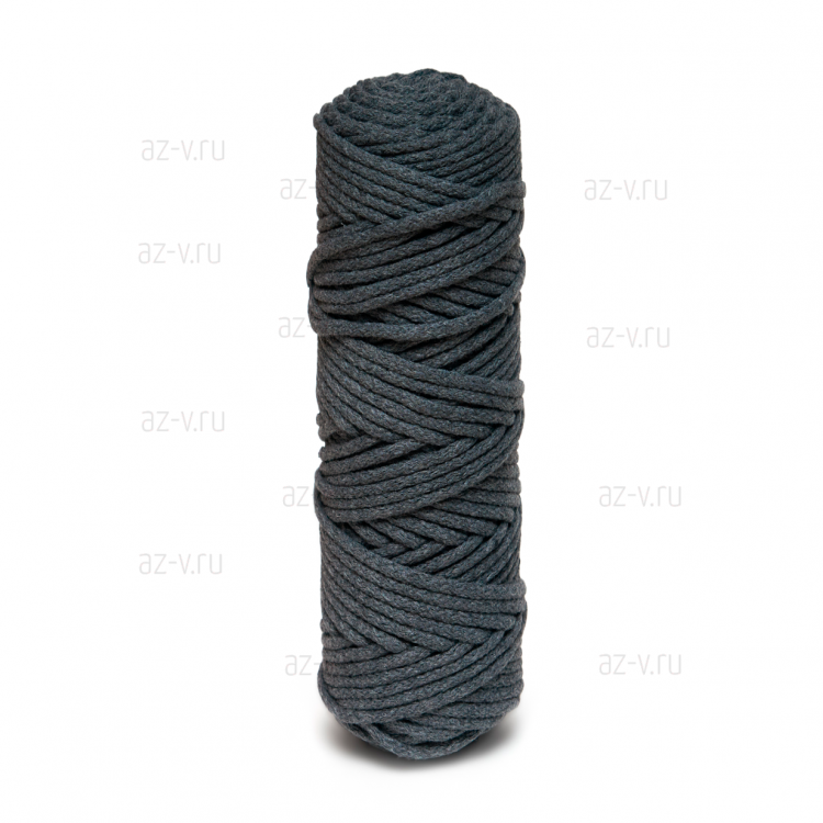 Шнур хлопковый 5 мм.,  50 м., темно-серый, AZ 5-110